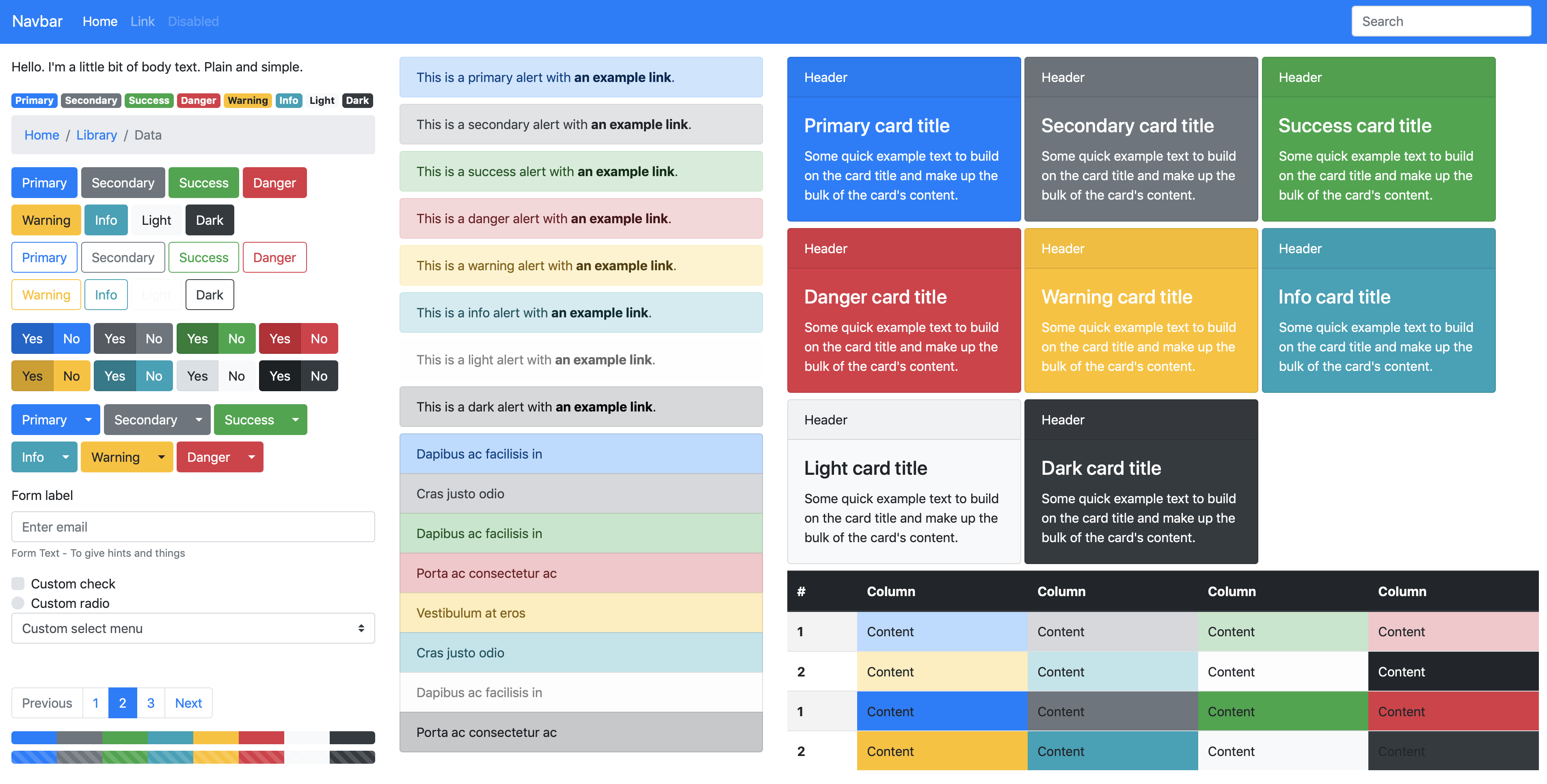 Bootstrap 4 Default Theme